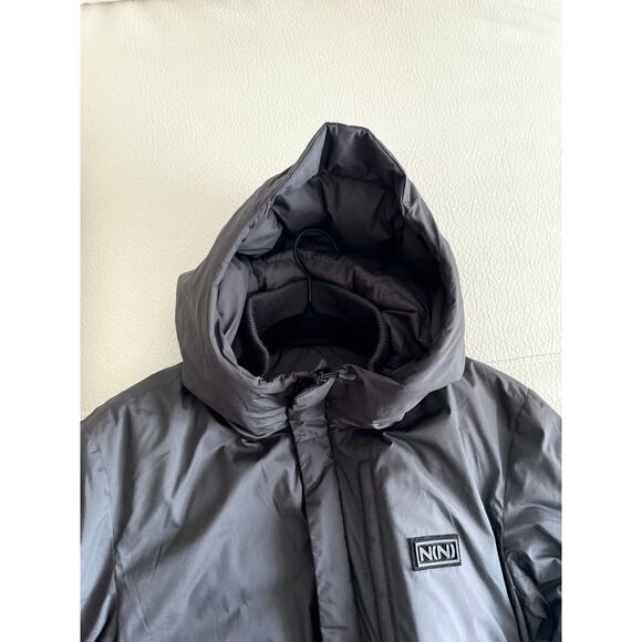 Number (N)ine Logo full zip down puffer jacket Grey Size 3 - Picture 2 of 7